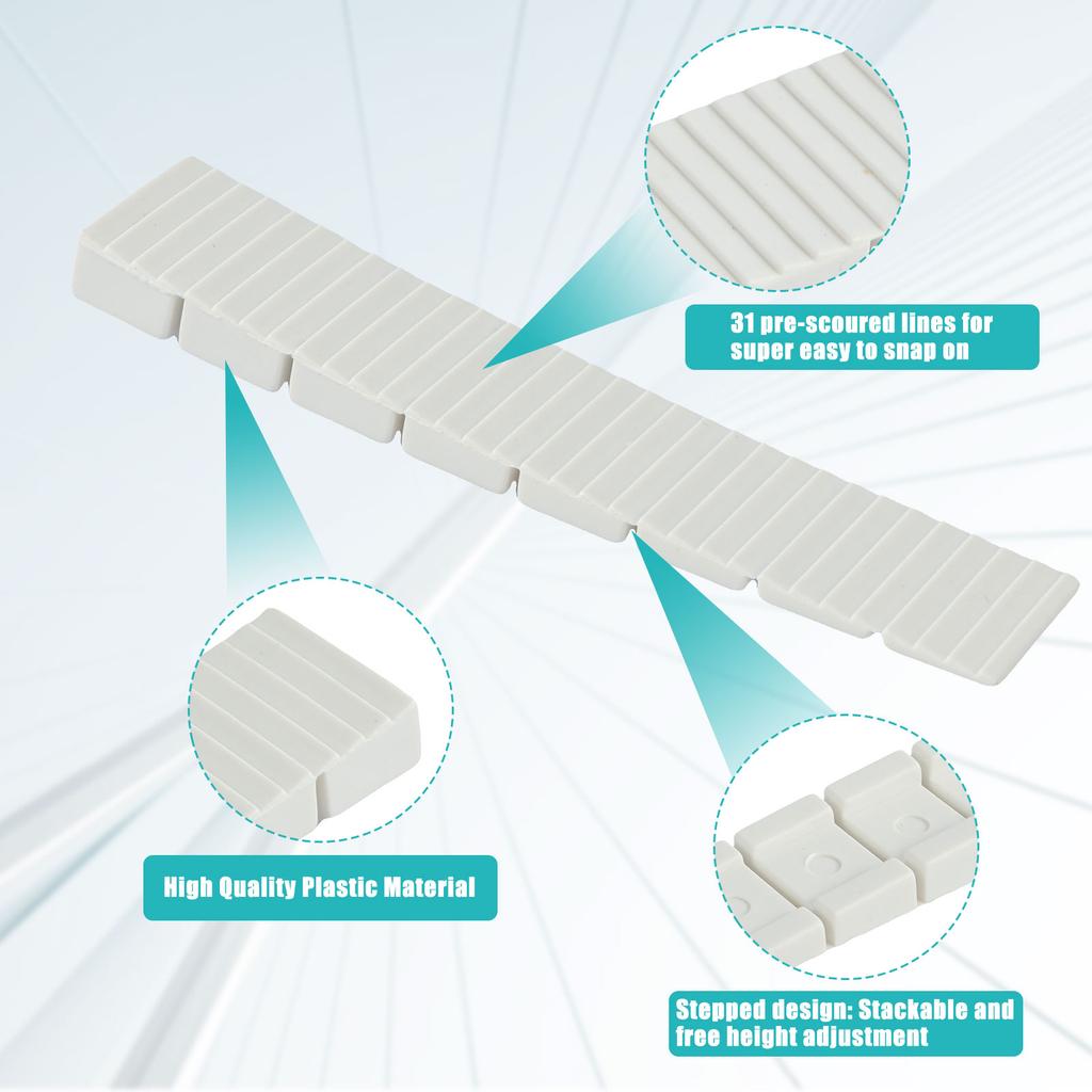 60Pcs Furniture Shims Anti-Slip Plastic Shims Furniture Levelers Stackable Toilet Shims Restaurant Table Shims for Doors Windows