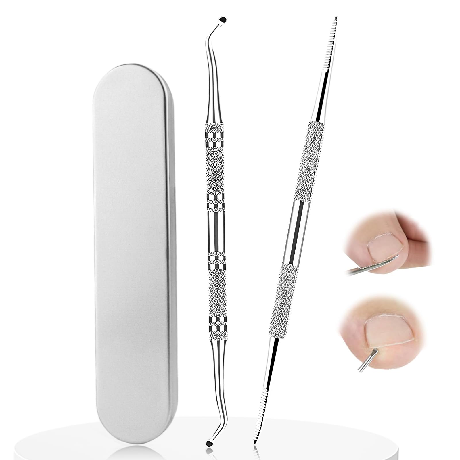 

Ногтевой Ногтевой Уход Ногтевой Ногтевой Грязь Нога Вросший Кутикула Нержавеющий Чехол Подарок для Женщин Пилка, Набор, Пилка, Средство для удаления, Уход, Ногти, Уход, Инструмент, Унисекс, Портативный, серебряный