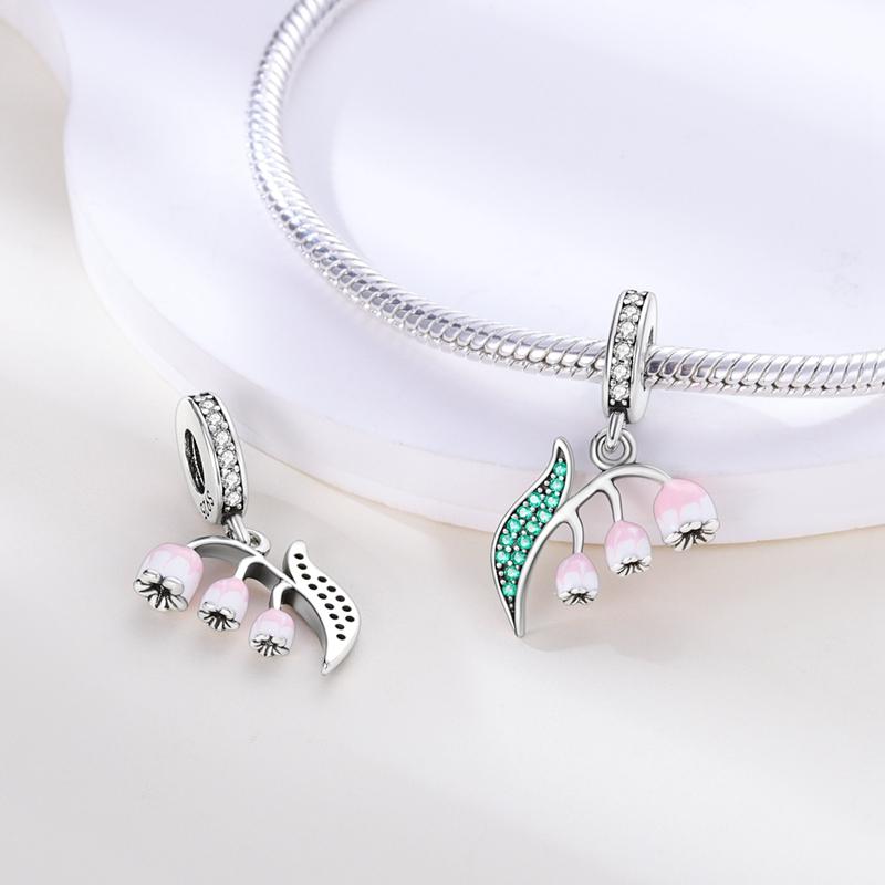 New 925 Sterling Silver Charms Pink Series Pendant Beads Dangle Fit Temperament Necklace Bracelet Gift For Women
