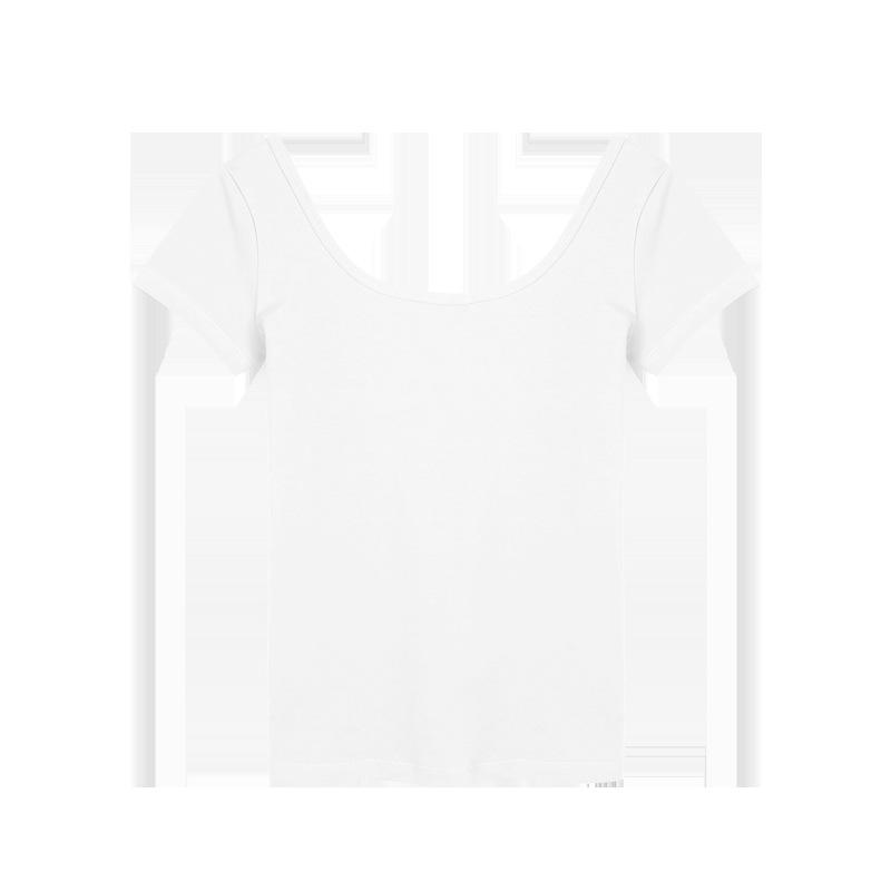 Women's 2025 High-Quality Cotton U-Neck Backless Slim-Fit Short Sleeve T-Shirt