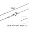 SP Fashion Free Sample 1MM Thin Snake Custom Jewelry 18K Gold Plated Stainless Steel Necklace