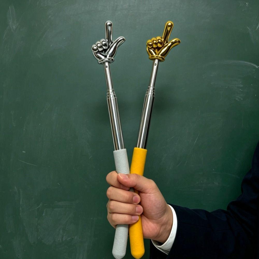 Lightweight Non-Slip Handle Retractable Reading Stick Finger Design Extendable Teaching Stick Pointing Rod Kids Reading