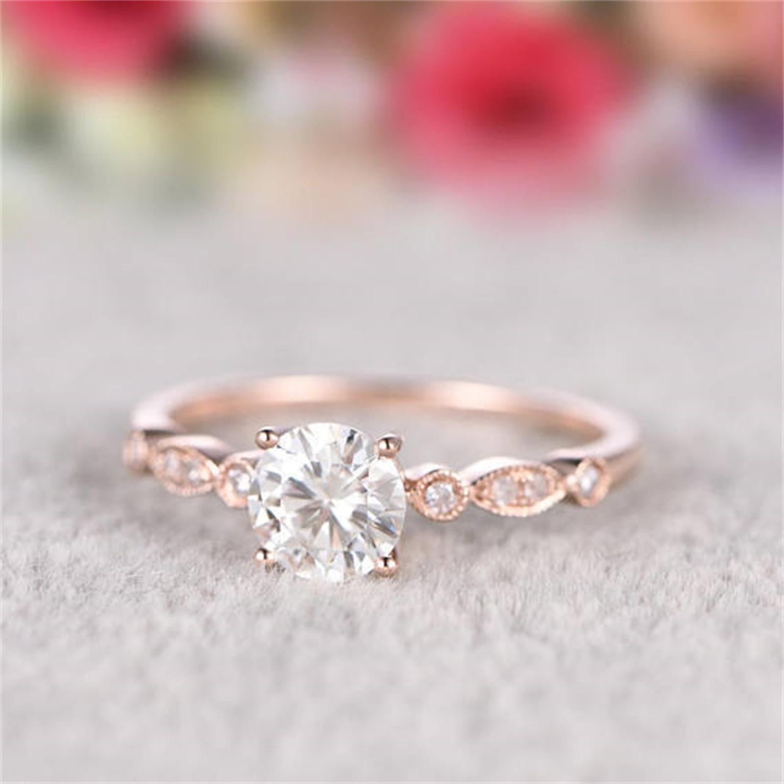 

Diamond Ring Light Luxury Fashion Diamond Ring Jewelry Gift For Women Girls Size 5 To 9 5 розового золота