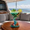 Figurina Animale in Resina Dipinta a Mano Tazza di Vetro Tema Oceano Tropicale 3D, Pappagallo Artistico e Regali Personalizzati Design Tartaruga, Colorata Decorativa