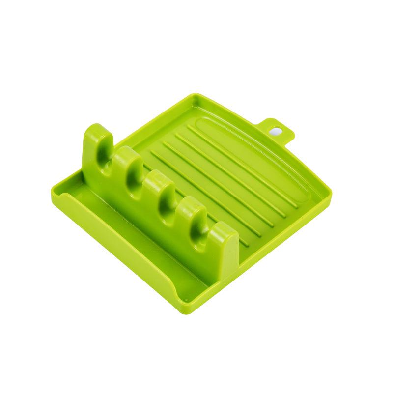 Multi-functional Kitchen Rack: Pot Lid, Spoon, Chopstick & Spatula Holder with Oil Collection Groove.