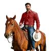Men's Long Sleeve Shirt Cardigan with Two Pockets