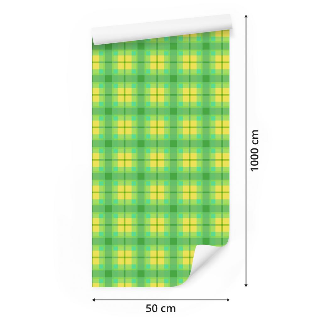 Candy Check Wallpaper Green and Lime for Living Room and Bedroom 50x1000