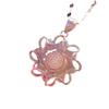 Exquisite Russian 585 Purple Gold Simple Ins Style Temperament Korean Version Colored Gold Flower Pendant Plated Rose Gold Necklace
