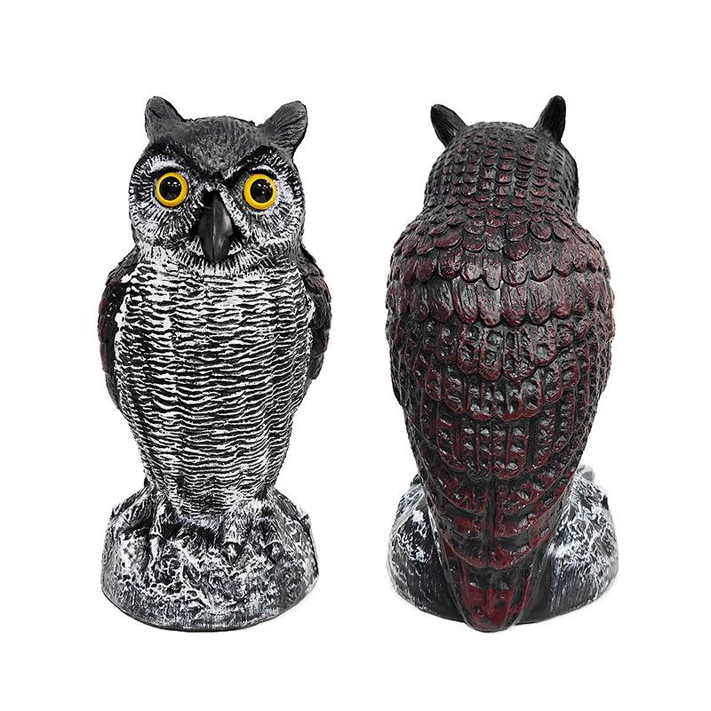 Cross-Border Owl: Outdoor Bird-Scaring, Rodent-Repelling Resin Ornament with Head Movement