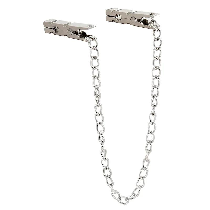 1 Par de Metal con Cadena Pinzas Sexy para Pezones de Senos Juego para Adultos Fetichismo Coqueteo Burlas Juguetes Sexuales para Parejas
