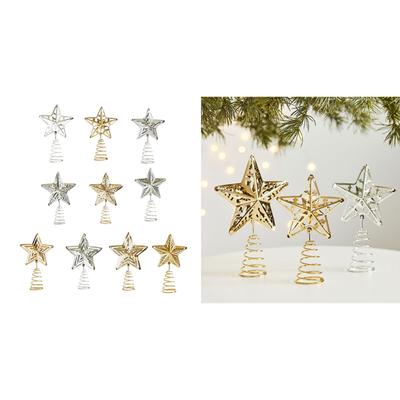 Festive Iron Christmas Tree Five Pointed Star Toppers Decorations Perfect Addition Ornament for Holiday Atmospheres