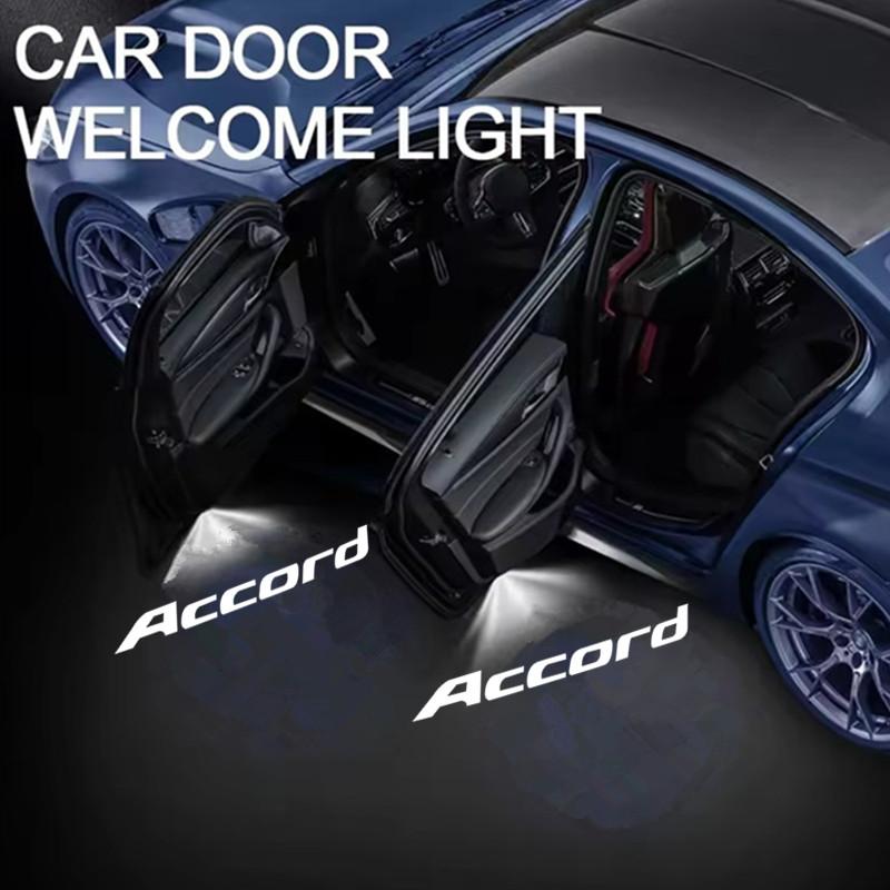 2PCS LED Car Interior Door Logo Projector Welcome Ghost Shadow Light Accessories For Honda New Accord 2014 2015 2016-2024
