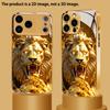 Lion pattern electroplated glass phone case suitable for iPhone 17 16 15 14 13 12 11 Pro/Max/Plus shockproof back cover