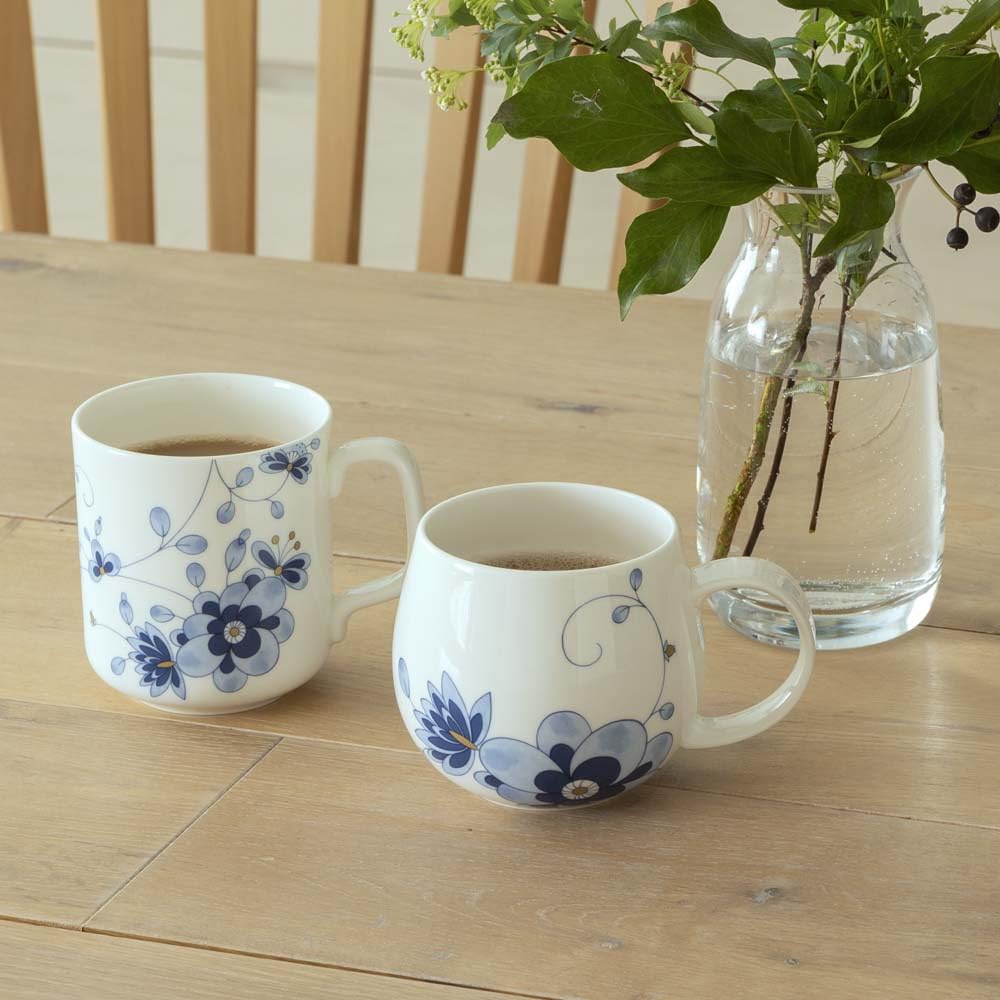 NARUMI Milano Duo Dinnerware Plum Wedding Gift Set, Blue, Floral, Two-Pattern Set, Blossom, Chintz-Style, Gift, Microwave-Safe, Dishwasher-Safe,