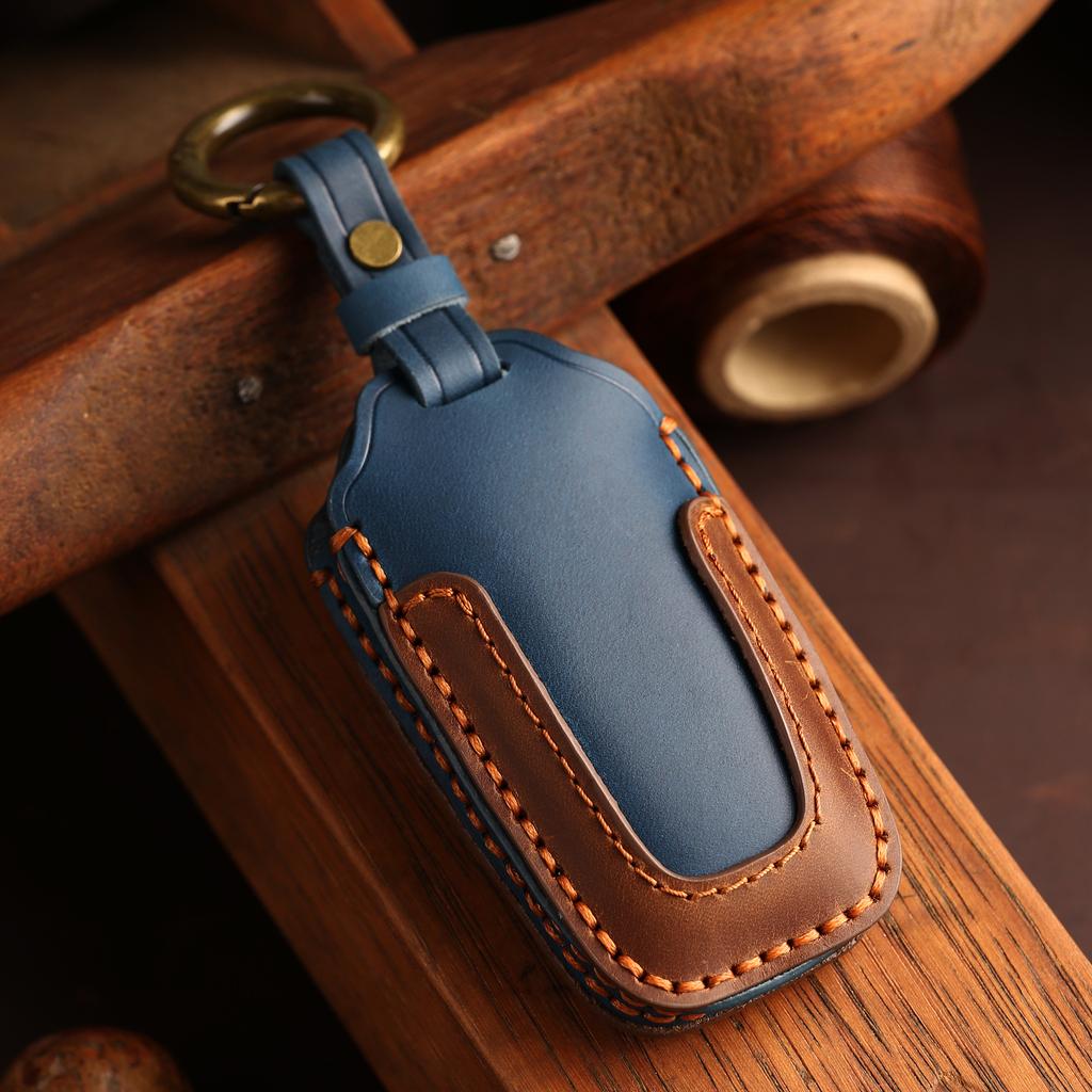 Customized for Old BMW Key Cover 3 Series 5 Series Handmade High-end Leather Car Key Bag Case Ring