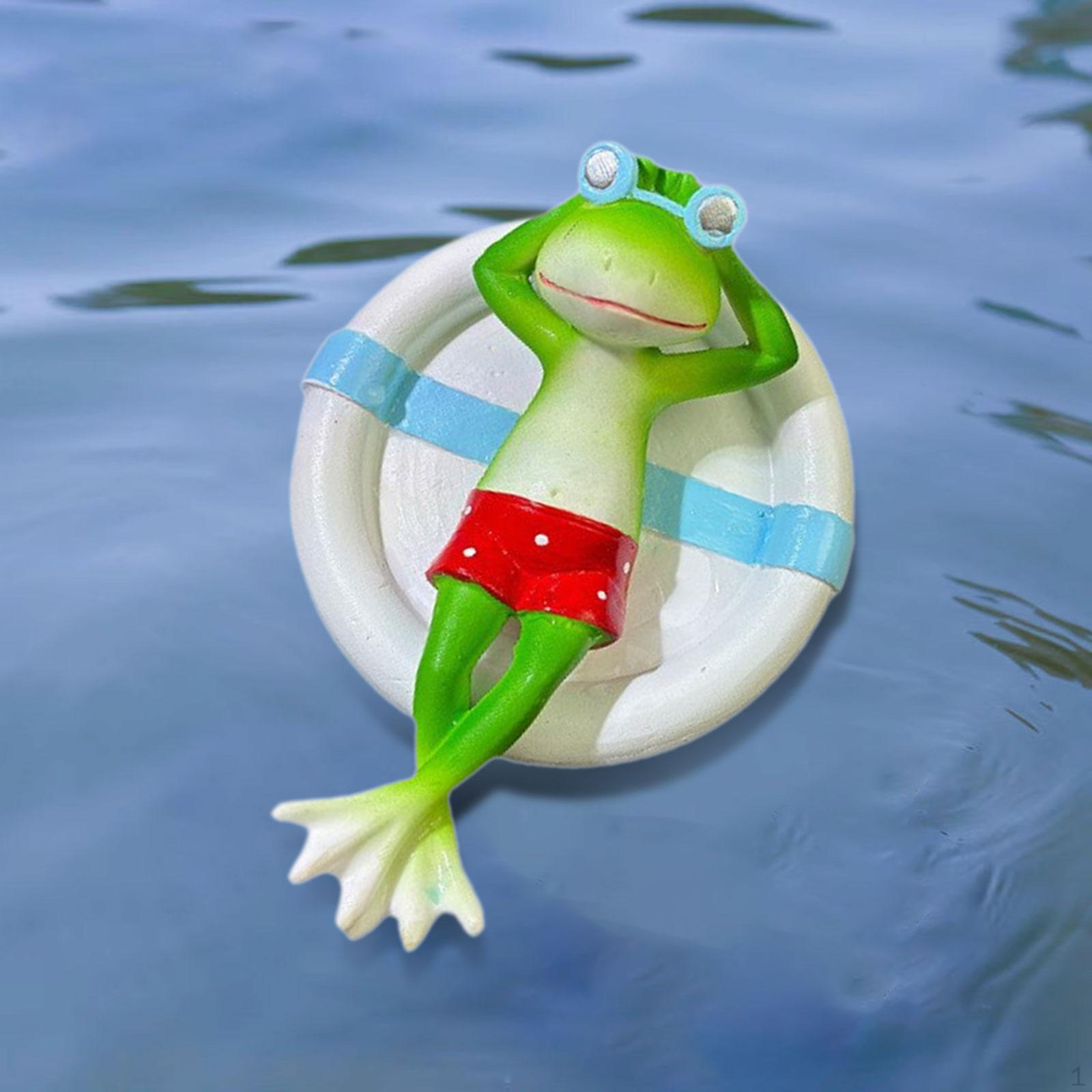 

Floating Frog Figurine Pool Decoration 5.5x4.3inch Accessory Hand Painted Versatile for Bathtub