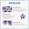 BAMOER Purple Flower Earrings for Women, 925 Sterling Silver Cute Plumeria Cherry Blossom Hypoallergenic Stud Earrings For Girl