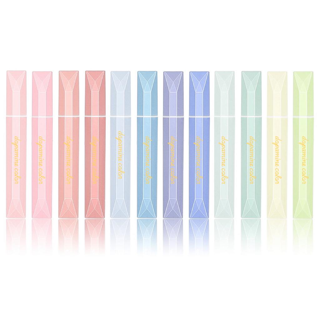 Quadrilateral 4pcs Highlighter pens - Vibrant Random Colors, Smear-Proof Markers for Students & Office Use