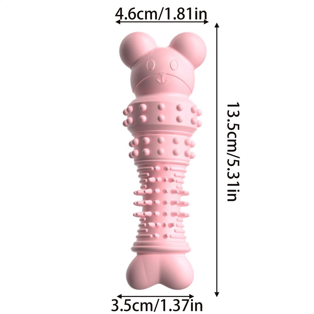 Pet Chew Toy Soft Rubber Bite-resistance Bone Shape Teeth Grinding Chewing Interactive Toys for Small Dogs Training Pet Supplies