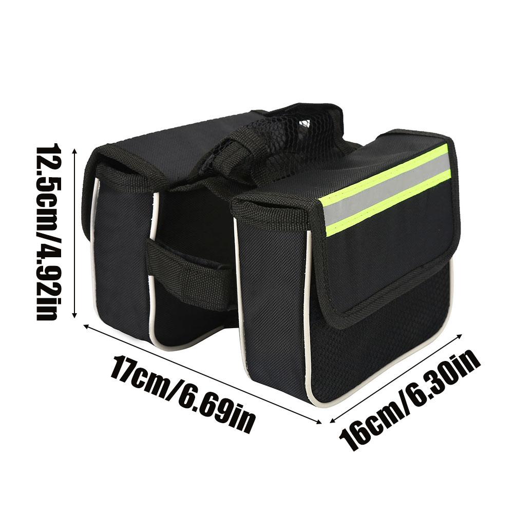 Front Frame Saddle Top Tube Bike Bag Waterproof Cycling Bicycle Double Pouches Bag