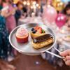 with Handle Stainless Steel Plates Round Serving Plate Tableware Barbecue Dish  Outdoor Dining