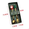 Weihnachtslöffel und Gabel Set Geschirr Dessertlöffel Besteck für Milchshakes