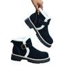 Fleece platform British style plus size cotton shoes women's 2025 winter new warm round toe buckle hairy booties