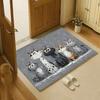 Cute Three Cat Non-Slip Floor Mat - Soft Bathroom Mat, Suitable for Bathroom, Kitchen, Foyer - Non-Slip Plastic Lining, Washable