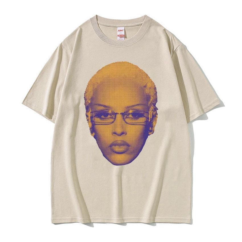 Retro Rapper Doja Cat Face Graphic Tee Shirt Men Women 90s Fashion Classic T Shirts Male Casual High Quality Cotton T-shirt Tops