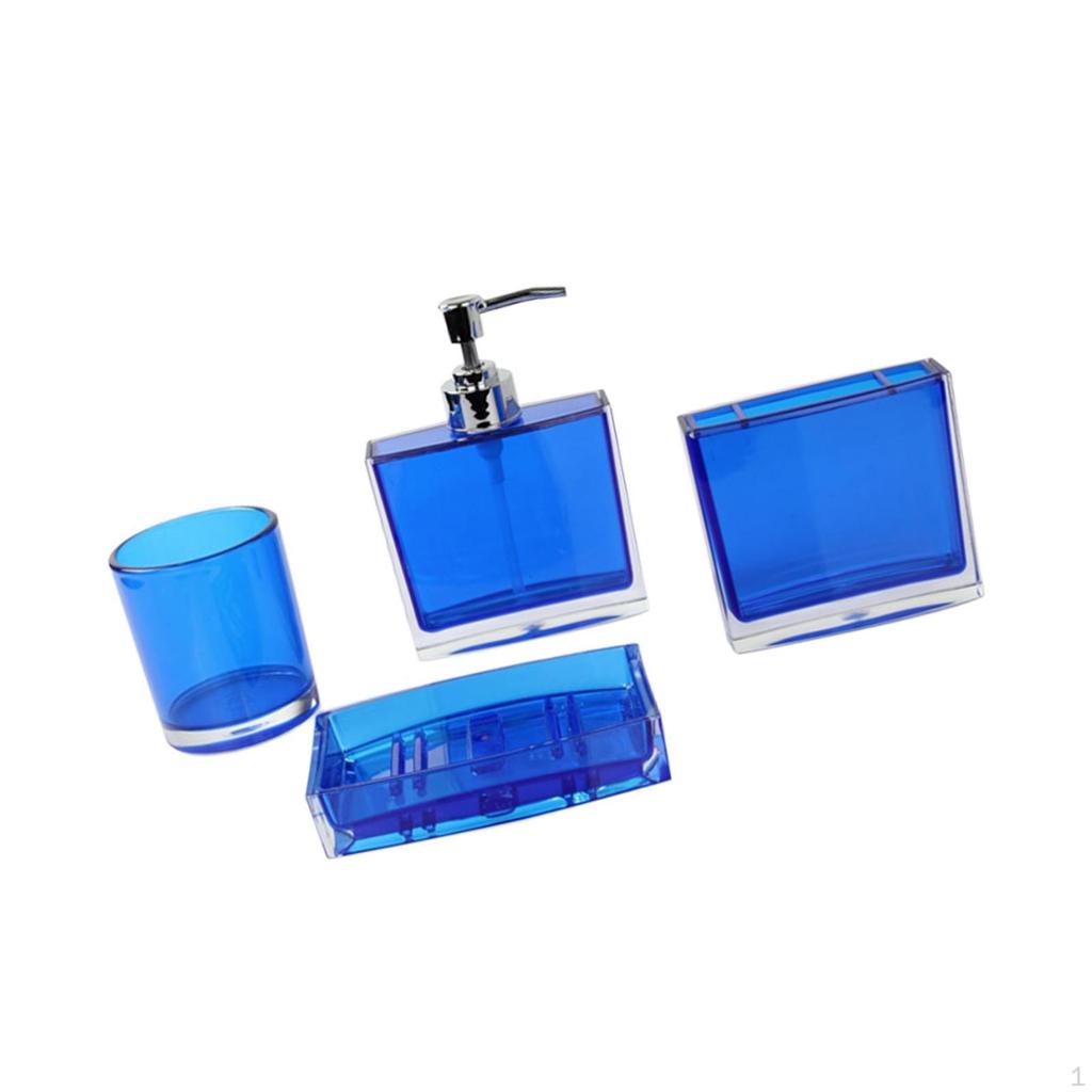 4 Pieces Cup Toothbrush Holder Set Soap Dispenser Organizer Toiletries Storage Bathroom Accessories