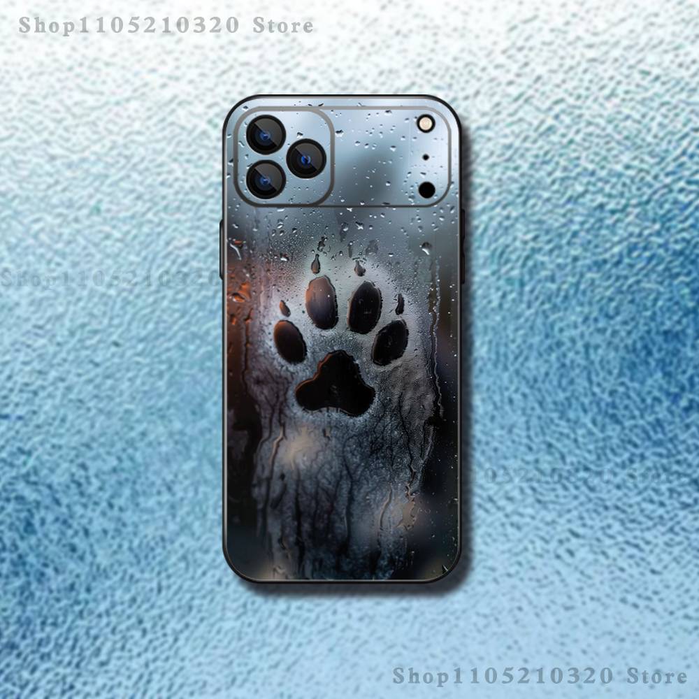 

Pet paw prints Phone Case For iPhone 17,16,15,14,13,12,11,Pro Max,XSX,,XR,SE,Mini,8,7,Soft Silicone Black Cover iPhone15pro