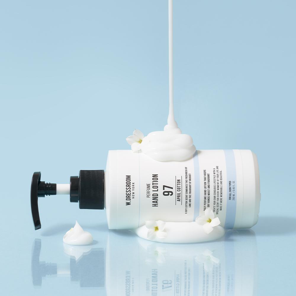 Lotion pour les mains parfumée grande capacité W Dress Room April Cotton, 280 ml, 1 unité