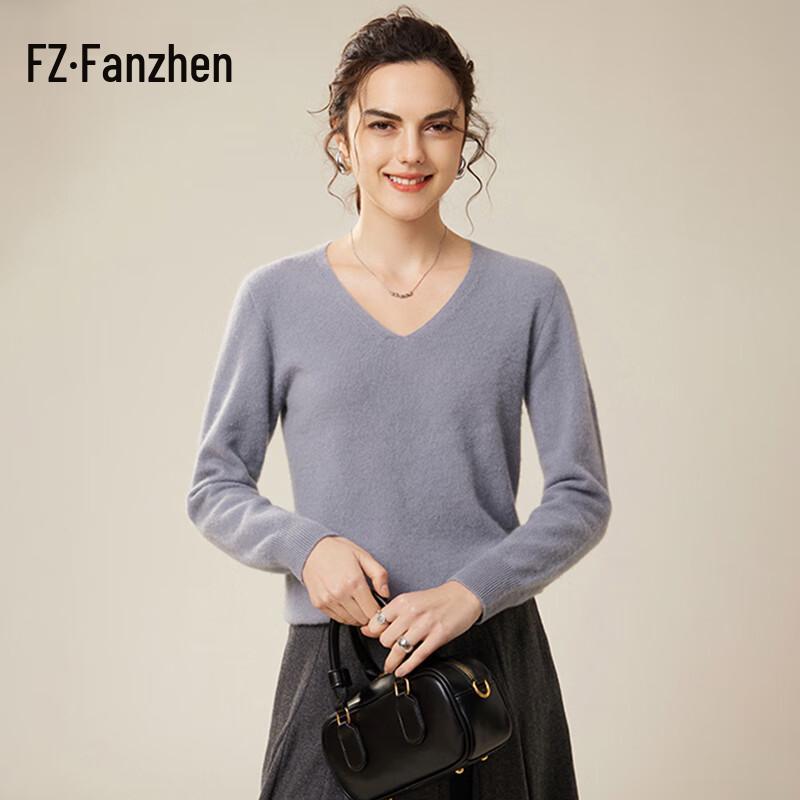 Fanzhen Women s 100% Cashmere V-Neck Sweater L