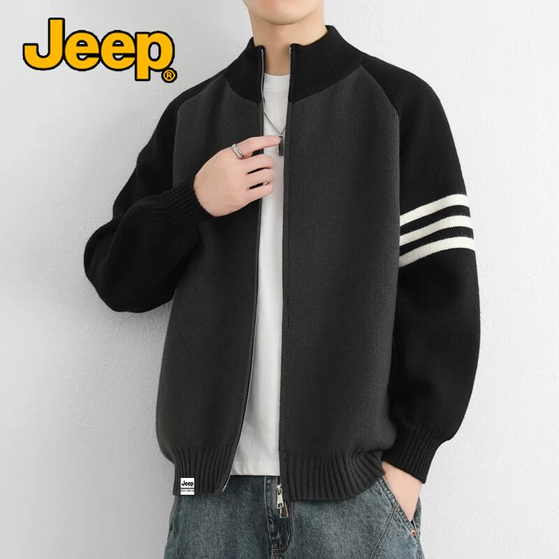 JEEP Men's Casual Stand-Collar Knit Cardigan