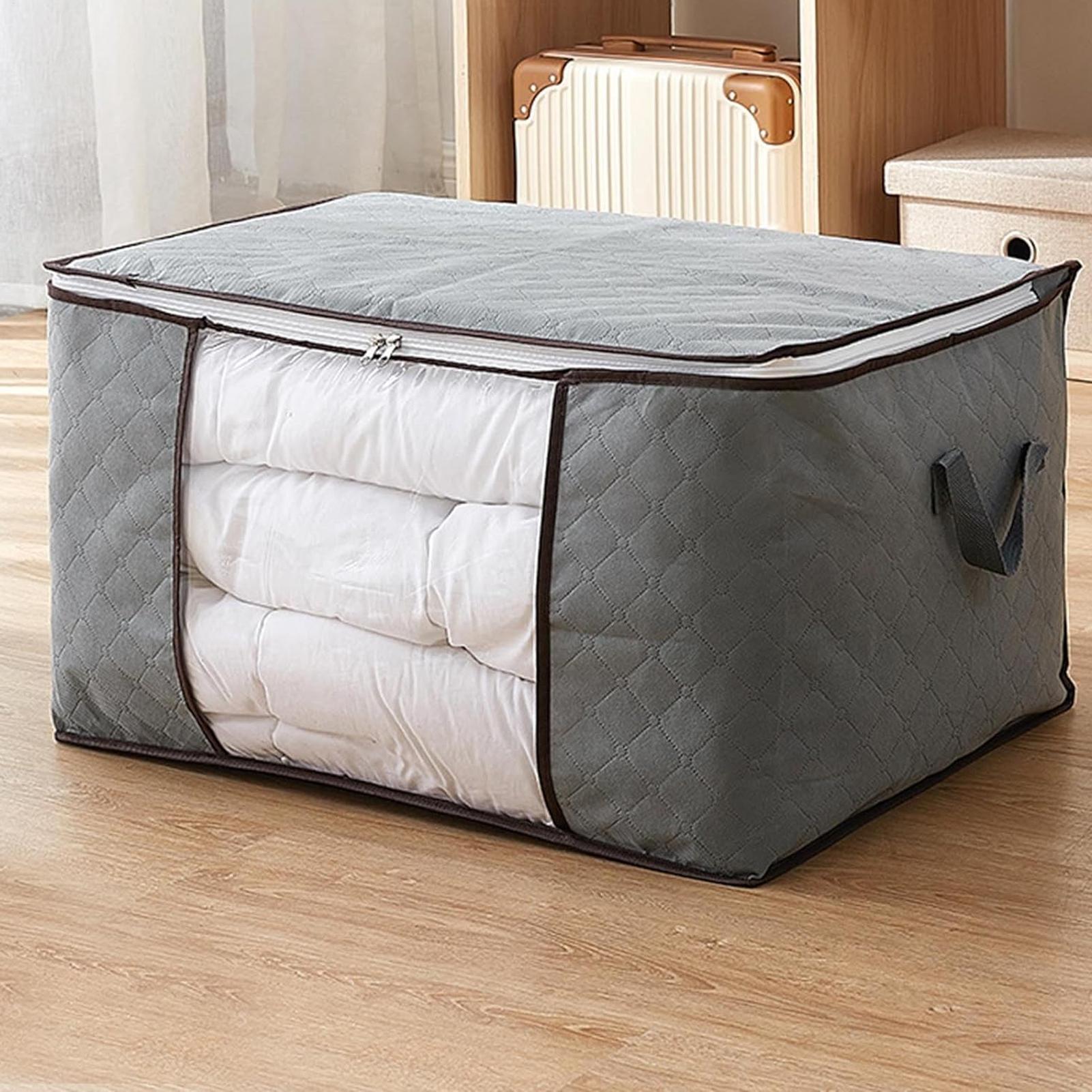 

Quilt Storage Bags With Zipper Folding Wardrobe Clothing Storage Bags household clothing sorting bedding storage box 60x40x35cm