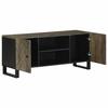 VidaXL TV Stand Black 105x33x46 Cm Solid Mango Wood, TV Bench, TV Unit, Multimedia Unit, TV Sideboard, Hi-fi Unit, 4017684