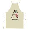 Tablier De Cuisine - Angélique Lettre - Coton Résistant - Impression France Durable - Liens Ajustables