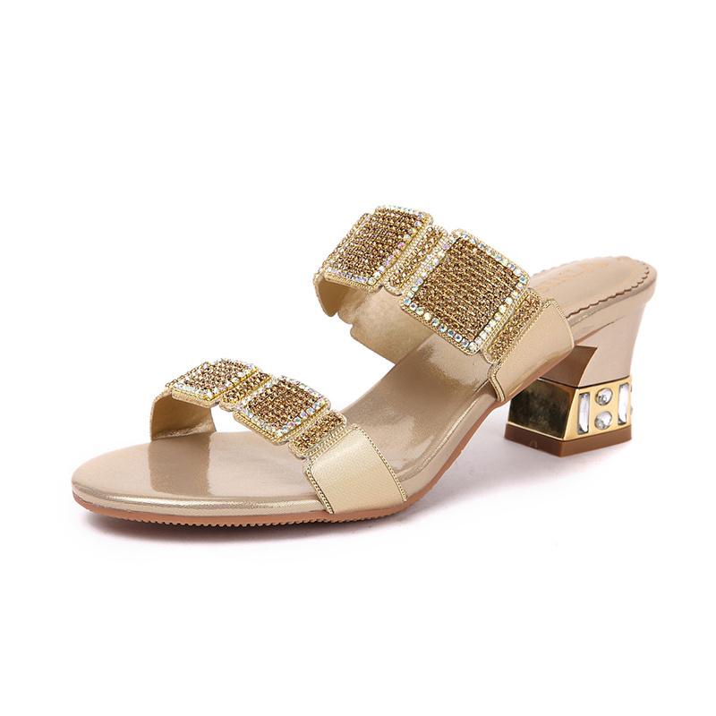 2025 Women's Fashion Spring Summer High Heel Sandals Sexy Comfortable Cute Hollow Rhinestone Leather Sandals