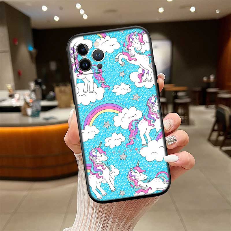 RE17 Cartoon Unicorn Phone Case for Samsung Galaxy S20 S21 S22 Ultra FE + Plus A21S A22 A24 A25 A26 A30 A30S A31