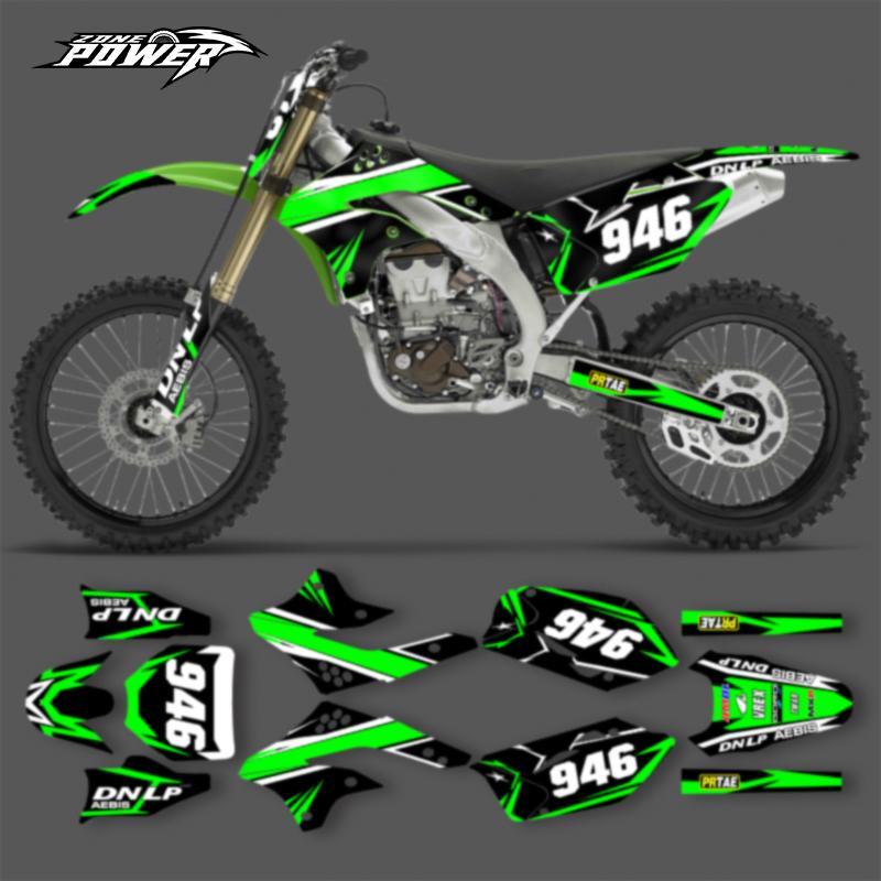 Powerzone For KAWASAKI KXF450 KX450F KXF 450 2006-2008 Custom Team Motorcycle Fairing Graphics Decal Stickers