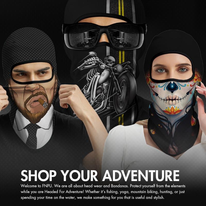 1PC summer sunscreen headgear men and women outdoor locomotive riding helmet lining headgear fishing funny face kini face mask