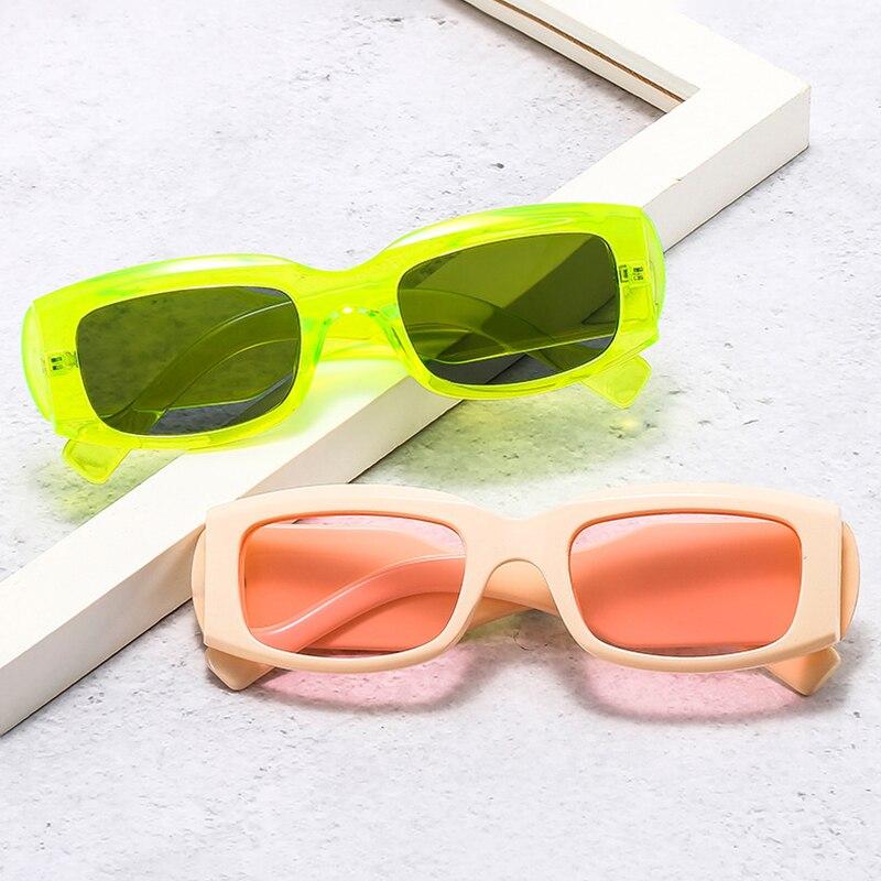 SO&EI Fashion Square Krāsainas saulesbrilles sievietēm Retro zīmola dizainers platas kājas saulesbrilles vīriešiem Trending toņi UV400