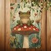 Vintage Mushroom & Frog Metal Tin Sign - 8x12" | Durable Iron Wall Art for Home, Garage, for Man Cave & More | Easy-Hang Decor f