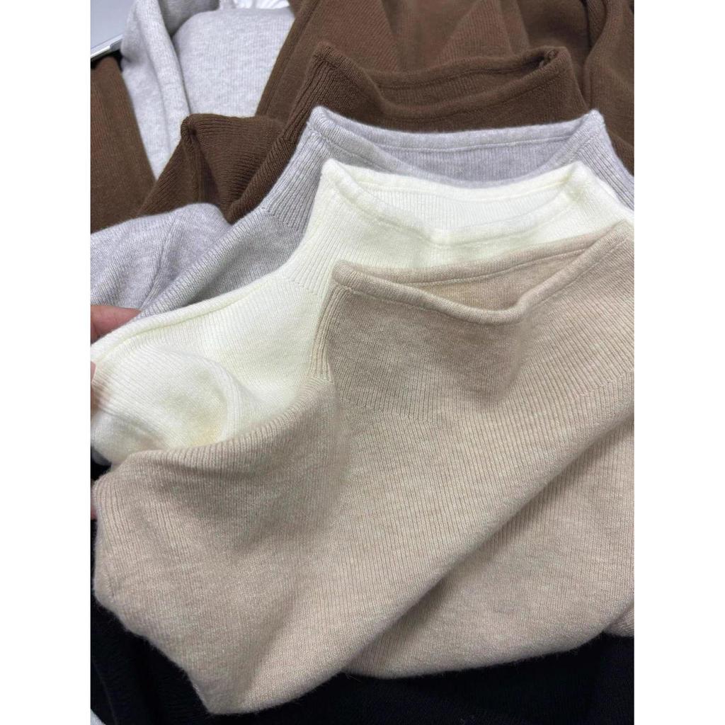 Women's Stand-up Collar Soft Knit Long-Sleeve Sweater - 2024 Winter Autumn Top