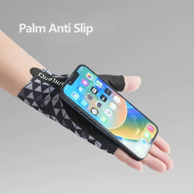 Dumbbell Weightlifting Training Half Finger Gloves for Unisex Summer High Elasticity Ice Silk Outdoor Cycling Camping Gloves