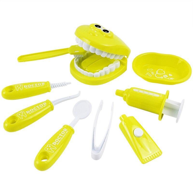 9-Piece Suit Kids Simulation Dentist Toys Sets Nice Gift for Children Interactive Dentist Role Play Pretend Toys Set