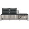 3 Piece Garden Corner Sofa Set with Cushions Grey Poly Rattan