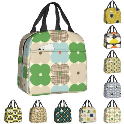 Lancheira Portátil Orla Kiely Floral Escandinavo para Mulheres Impermeável Térmica Isolada para Alimentos Bolsa de Almoço Infantil Estudante