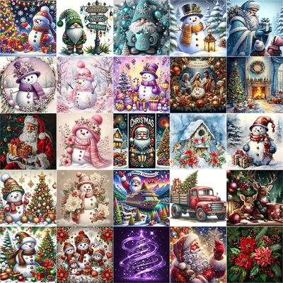 DIY Volle Runde Diamant Malerei Kreuzstich Frohe Weihnachten Weihnachtsmann Schneemann Home Dekoration Kunst Diamant Malerei 5d Diamant Kunst Malerei