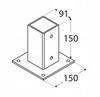 Post base screwed to concrete 91x150x2mm galvanized